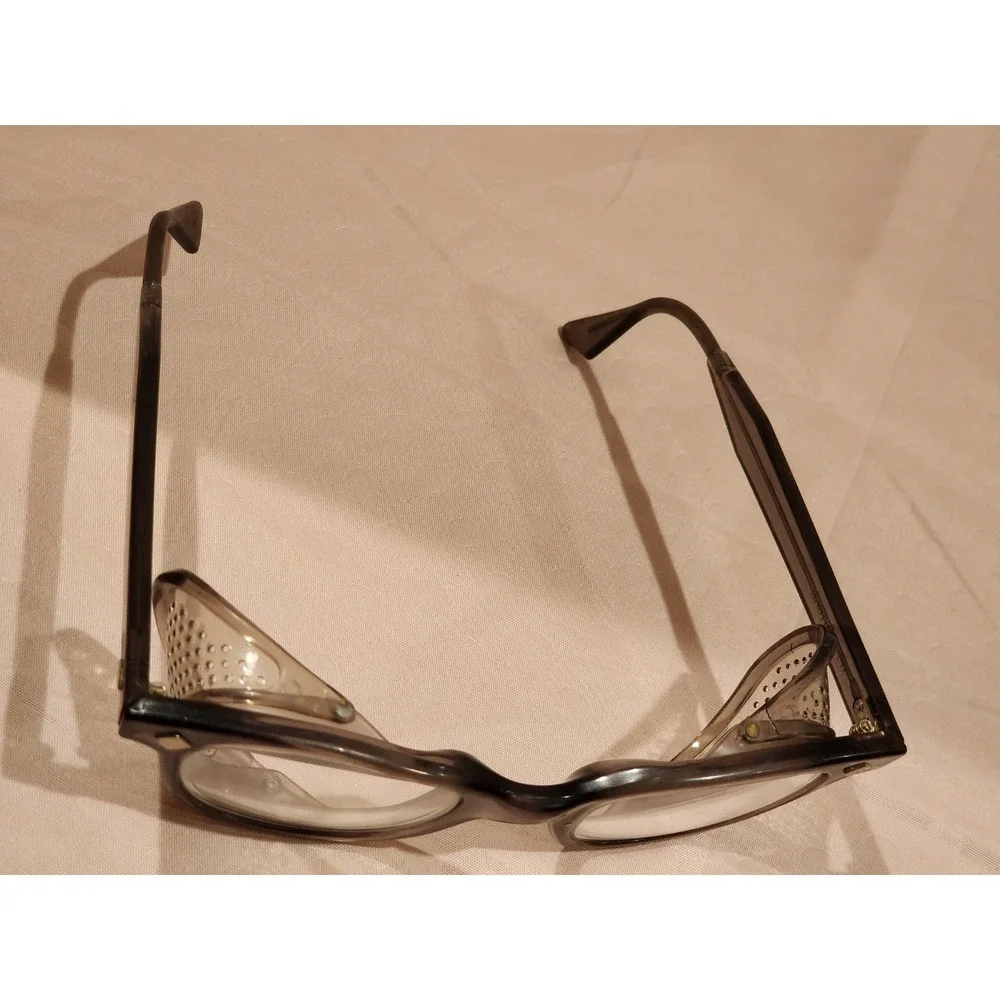 Vintage H.L. Bouton Co. Safety Glasses Bouton U-Fit Clear Lens Cable Temple Nice
